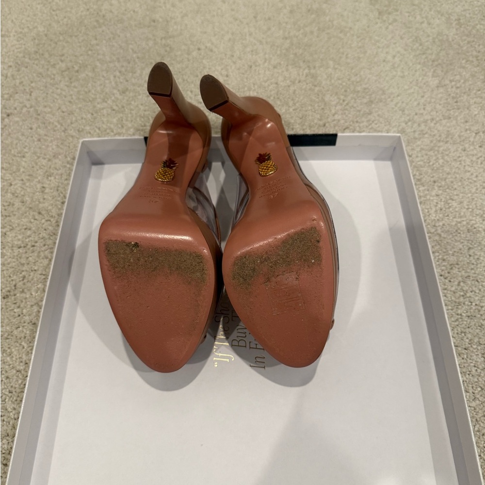 Aquazurra Firenze Platform Tan Pink Platform Sandal - Picture 2 of 4